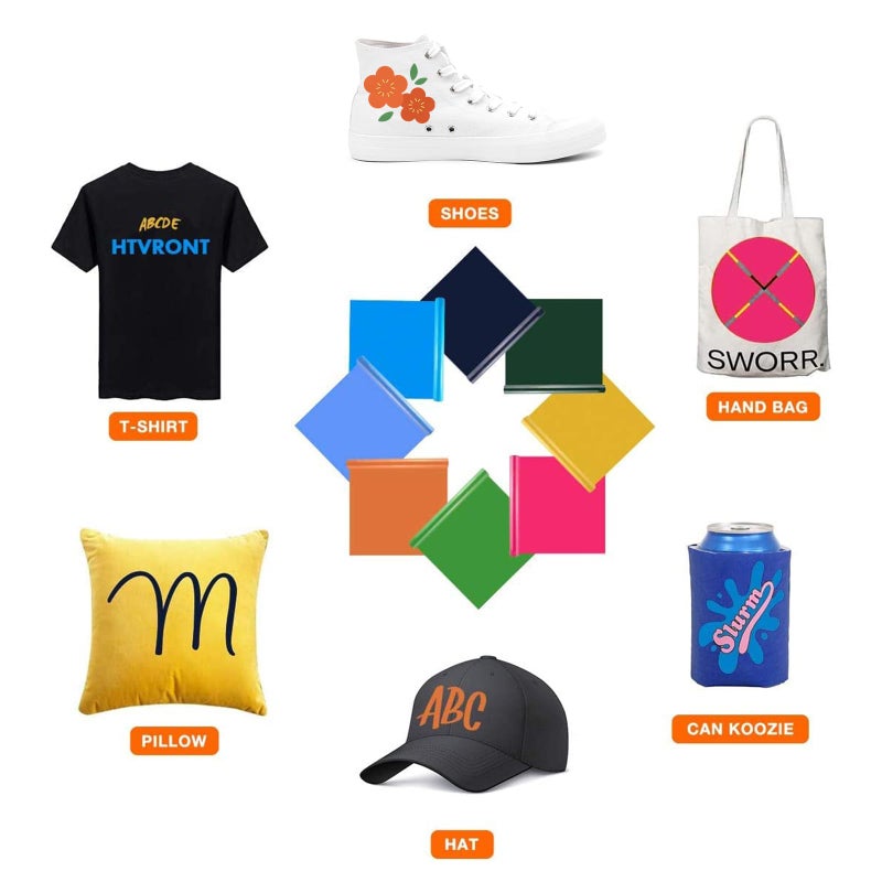 HTVRONT HTV Heat Transfer Vinyl - 12" x 8ft Red HTV Vinyl for Shirts, Red Iron on Vinyl for All Cutting Machine - Easy to Cut & Weed for Heat Transfer Design - Image 2